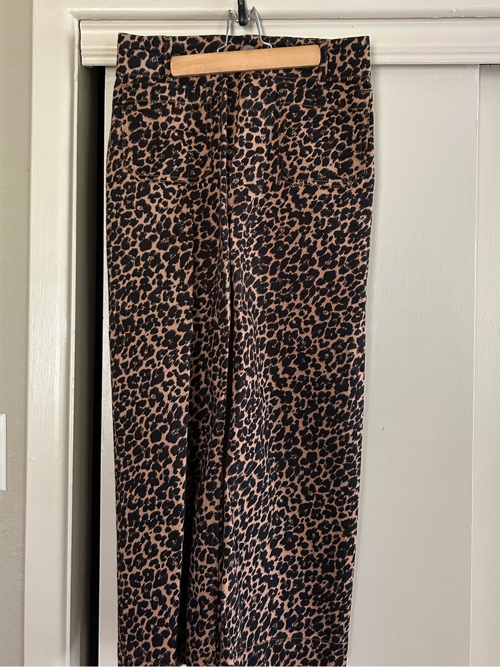 Maeve Leopard Print Wide-Leg Pants - Brown & Black